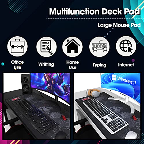 Sounce Gaming Mouse Pad, Large Extended Desk Mouse Pad, Non-Slip Spill-Resistant Mousepad with Special-Textured Surface, Anti-Fray Stitched Edges for Gamer/Office/Home 900L x 400B x 2H mm (Black)