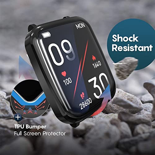 Sounce Watch Case Compatible for Fire-Boltt Ninja 3 Tempered Glass Screen Protector,HD Clear Touch Sensitive Ultra Thin PET Protective Cover