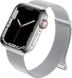 Sounce Metal Stainless Steel Bands Compatible with Watch Bands, Loop Magnetic Milanese Mesh Strap for iWatch Series 8 7 6 5 4 3 2 SE [Watch NOT Included] (42MM 44MM 45MM / 49MM Ultra, Black)