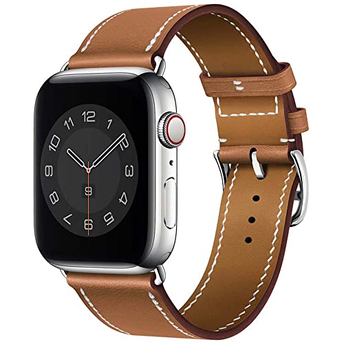 Sounce Compatible for i Watch Band 38mm 40mm 42mm 44mm Adjustable PU Leather Wristband Loop for Watch Series 6/5/4/3/2/1, SE