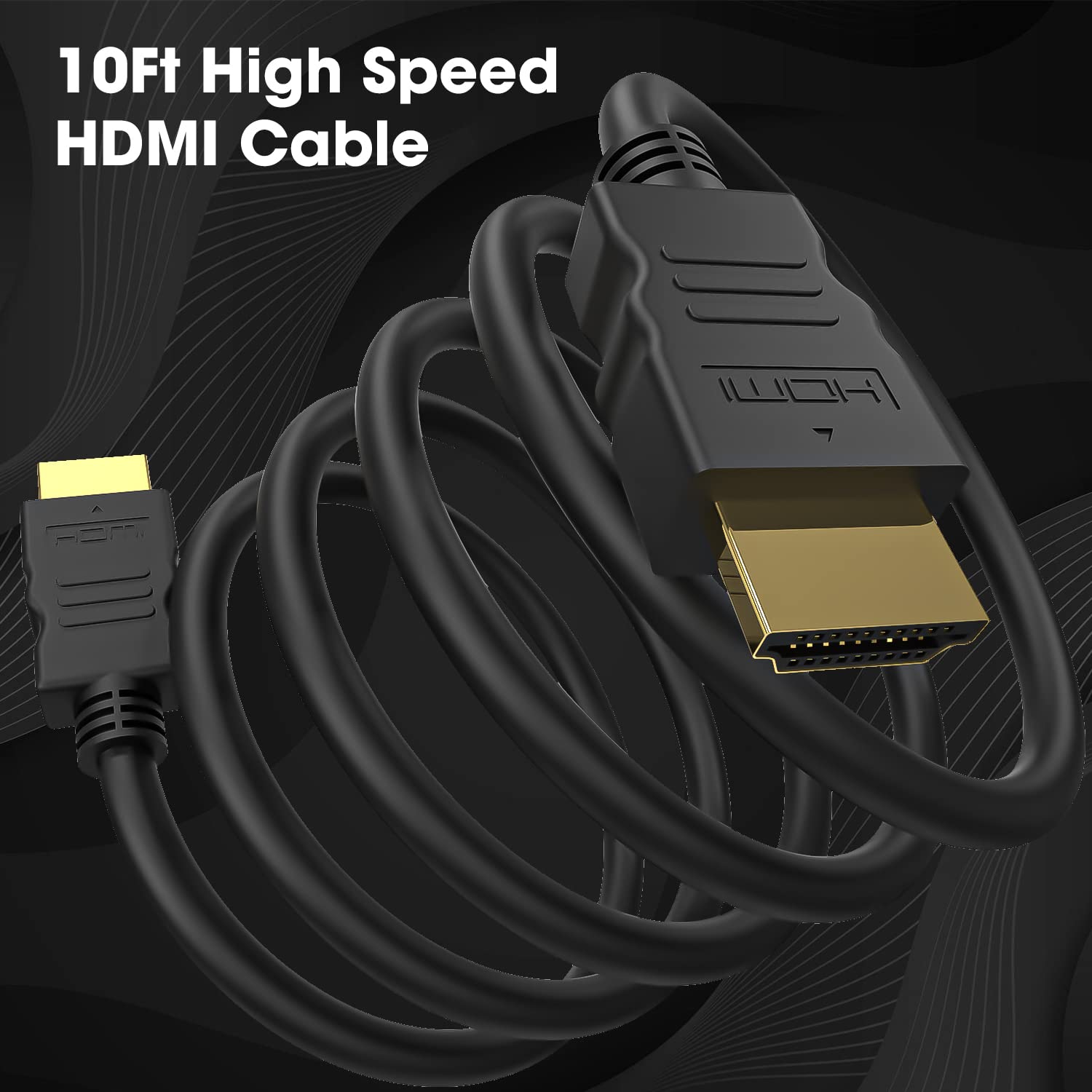 Sounce 1.5 Meter HDMI 2.1 Cable | 64Gbps, 4K@120Hz, 1080p@240Hz | ARC Enabled, Gold-Plated, Durable Build – Black (Pack of 1)