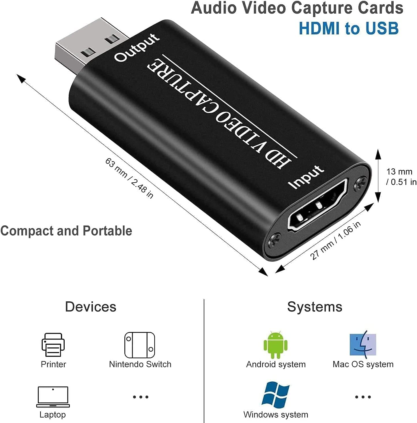 KuWFi Scheda Di Acquisizione HDMI 4K A USB 3.0 – Streaming 1080p 60Hz Per PS4, Xbox, Switch E PC