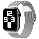 Sounce Metal Stainless Steel Bands Compatible with Watch Bands, Loop Magnetic Milanese Mesh Strap for iWatch Series 8 7 6 5 4 3 2 SE [Watch NOT Included] (42MM 44MM 45MM / 49MM Ultra, Black)