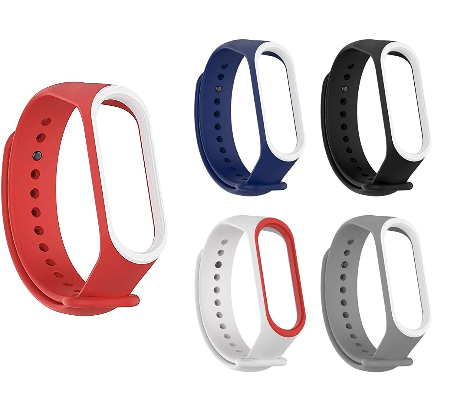 MYVN Adjustable Pack of 5 Xiaomi Mi Band 3/ Mi Band 4 Watch Silicone Strap  Belt Band Bracelet (Not Compatible with Mi Band 1/2) : Amazon.in: Jewellery