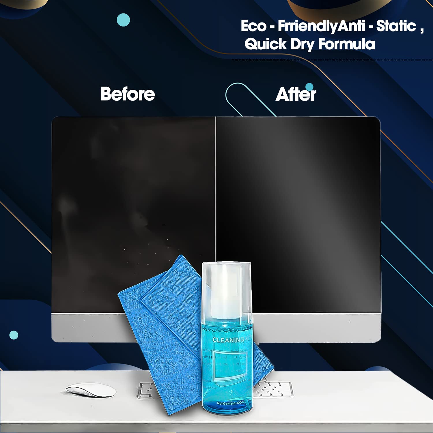 Sounce Electronic Screen Cleaning Kit 2 in 1 LCD LED Screen Wipes, 120