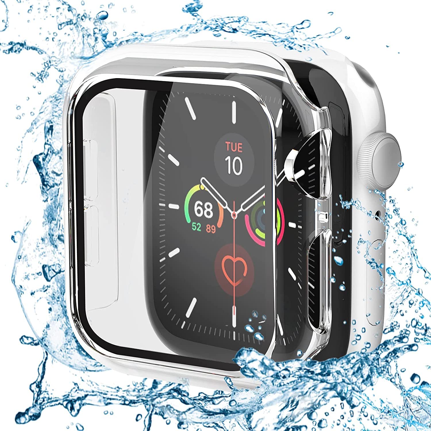 Sounce Protective Case Compatible Apple Watch Series 7 (45mm)/ Series 6 / Series 5 / Series 4 / SE Screen Protector 44mm, Overall Protective Case TPU HD Clear Ultra-Thin Cover
