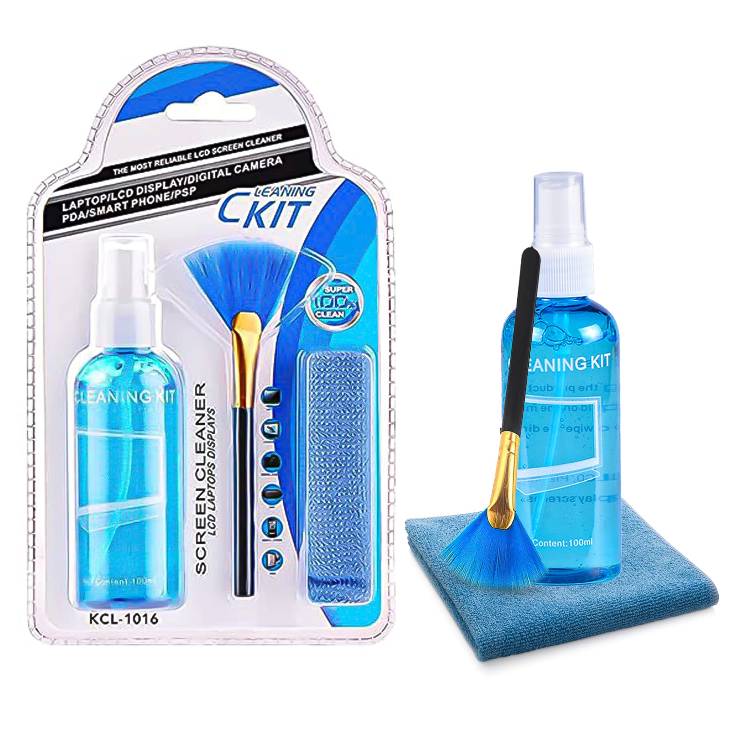 3 in 1 Laptop Cleaning Kit Monitor TV PC LED LCD Screen Cleaner Cloth Brush