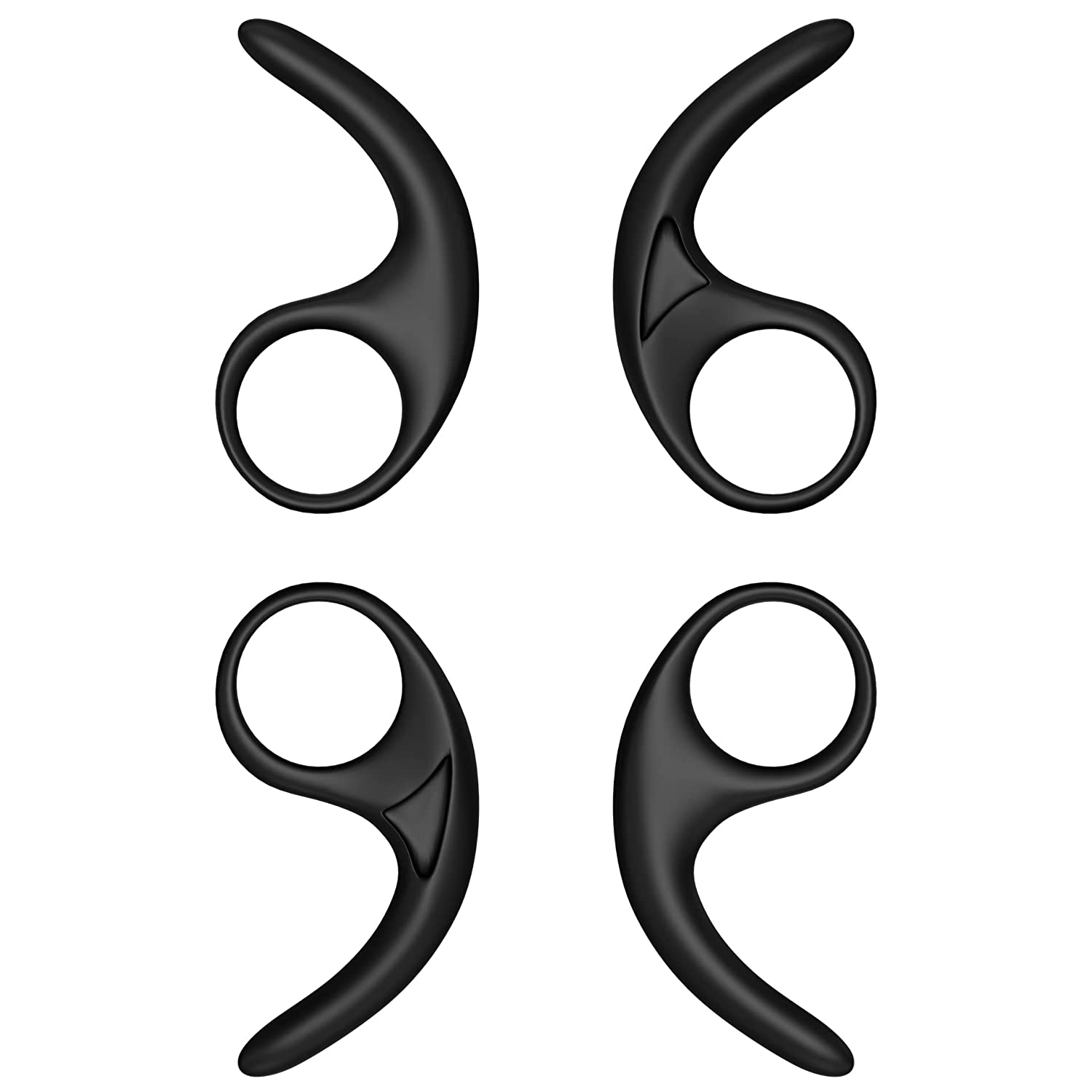 Sounce Anti-Slip Silicone Ear Buds 2-Pair 4-Pcs Silicone Earphone & Bluetooth Ear Hook Medium Size Ear Hooks Plugs for in-Ear Neckband and Earphone 9MM-13MM – [Black]