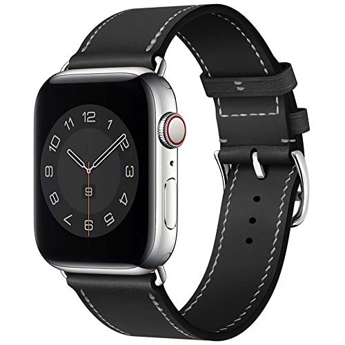 Sounce Compatible for i Watch Band 38mm 40mm 42mm 44mm Adjustable PU Leather Wristband Loop for Watch Series 6/5/4/3/2/1, SE