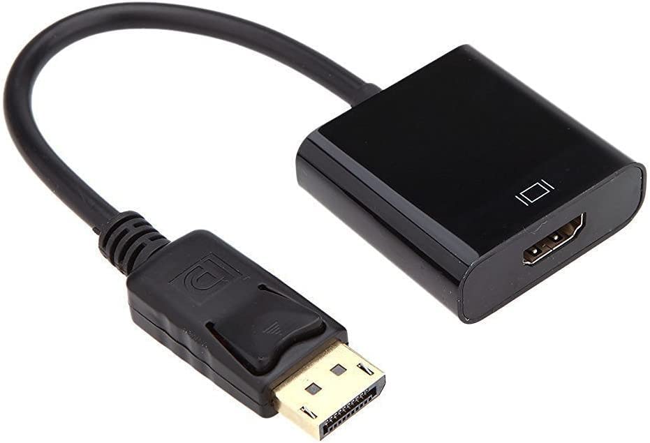 Sounce Display Port to HDMI Adapter, 1080p Display Port DP to HDMI Cable Male to Female Port Support Video & Audio Compatible with Computer, PC, Monitor, Projector, HDTV (Not Bidirectional)