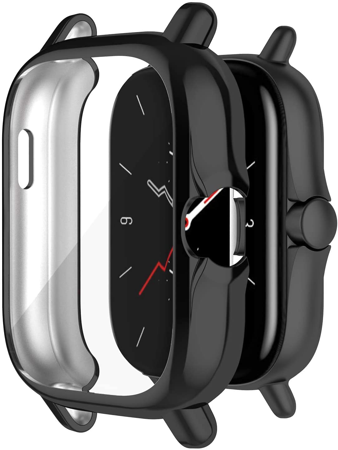 Sounce Soft & Flexible Silicone TPU Case Cover for Amazfit GTS 2 / GTS 2E / GTS 3 Smart Watch (Black)