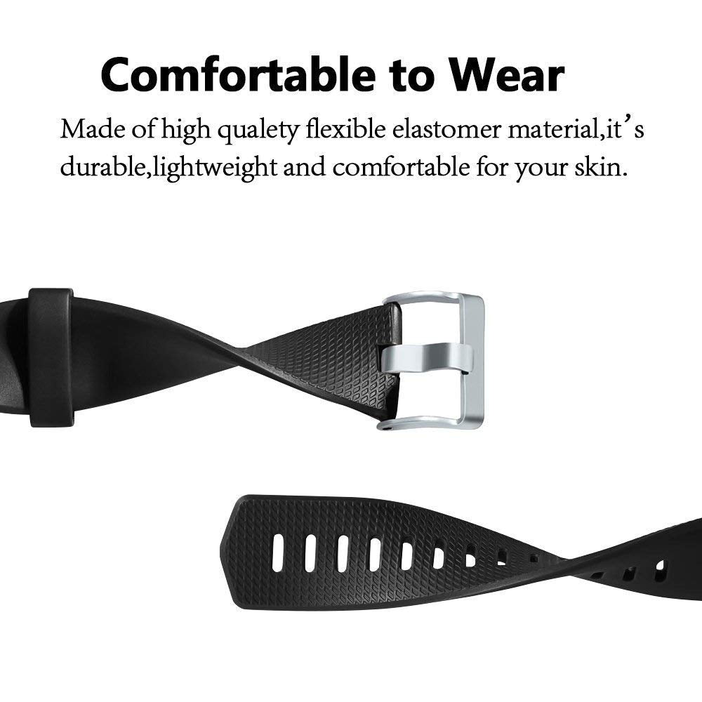 Sounce Pack of 3 Belts/Straps Compatible for Fitbit Charge2 Bands Wristband Straps (3 Units) Large